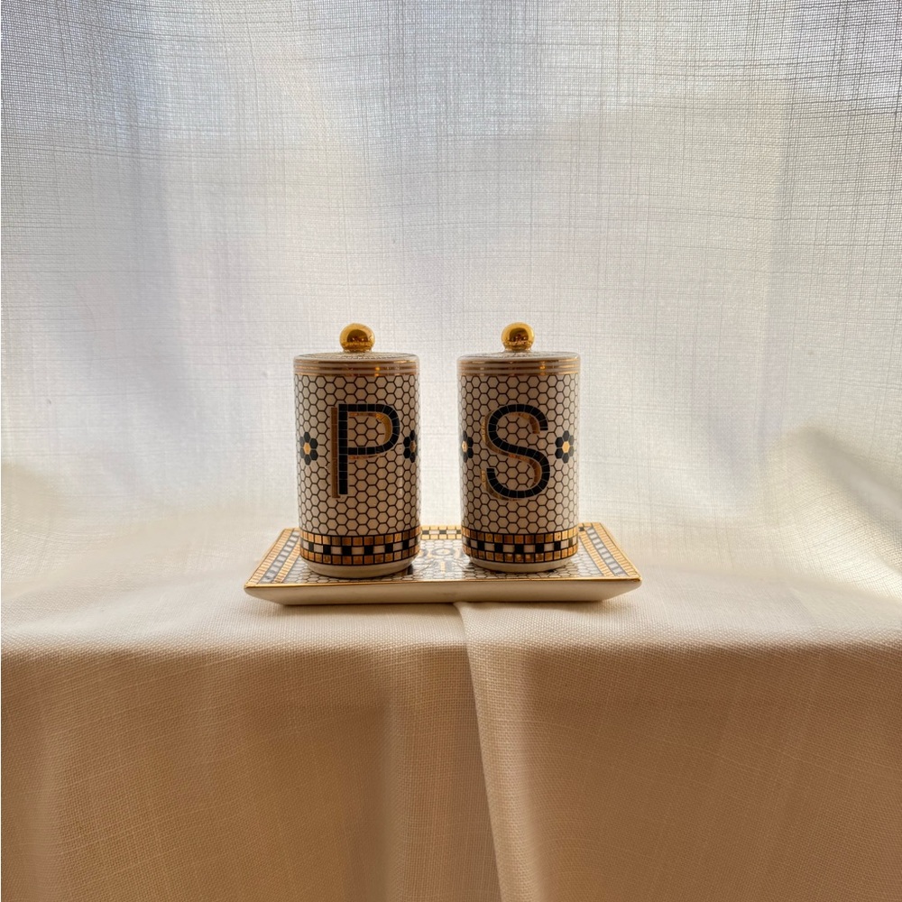 Anthropologie bistro tile salt and pepper shakers